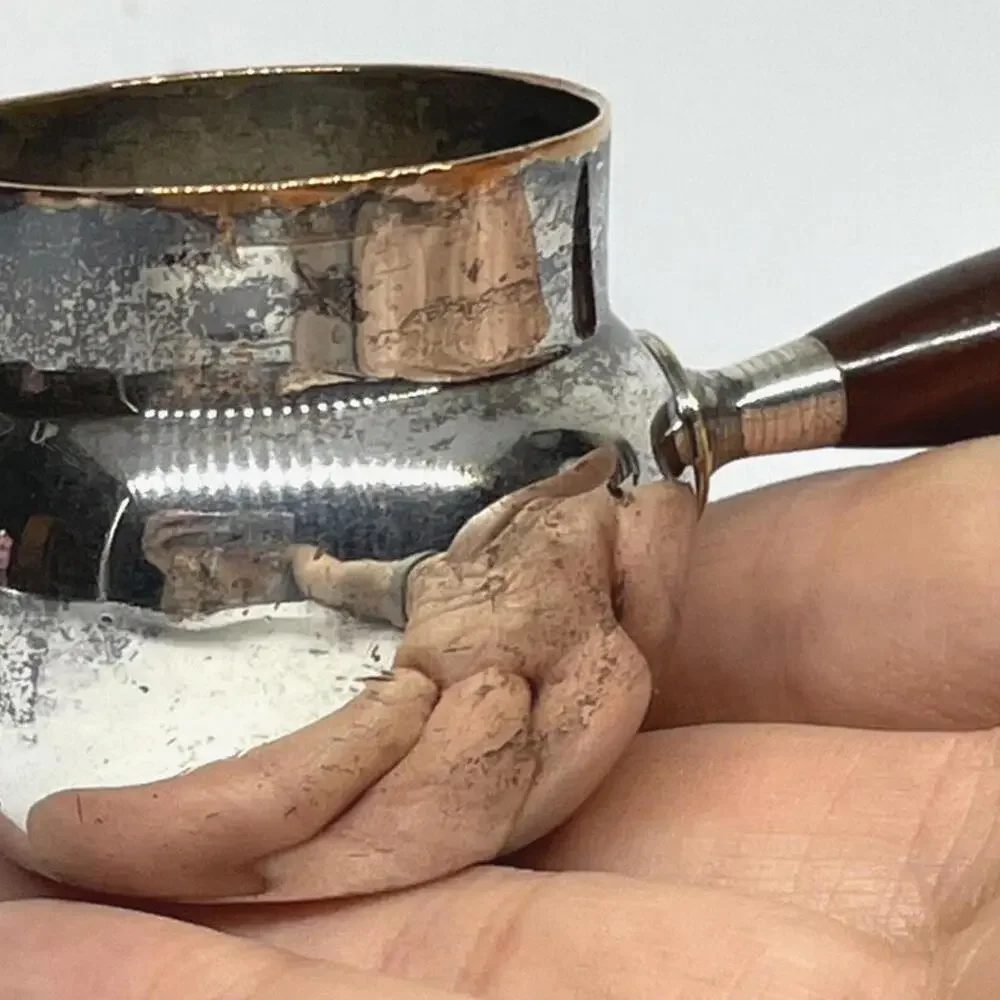 Silver Plate Mini Pot Salt Cellar Warm Butter‎ Saucer EG Webster and Son RARE
